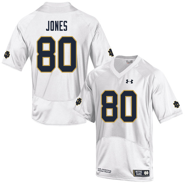 Men #80 Micah Jones Notre Dame Fighting Irish College Football Jerseys Sale-White